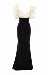 LIGHT CREPE AND GAZAR RED CARPET DRESS
