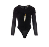 BODY A MANICA LUNGA IN JERSEY CREPE LEGGERO
