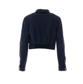 GIUBBINO CROPPED EFFETTO PELLE NABUK