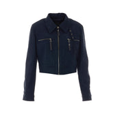 GIUBBINO CROPPED EFFETTO PELLE NABUK