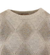 MAGLIA JACQUARD A ROMBI CON PAILLETTES
