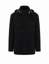 FIELD JACKET IN PELLE SCAMOSCIATA