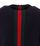 MAGLIONE IN LANA A COSTE FINE CON NASTRO WEB