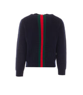 MAGLIONE IN LANA A COSTE FINE CON NASTRO WEB