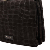REFLEX CROCO SUEDE SHOULDER BAG