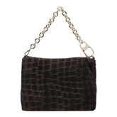 REFLEX CROCO SUEDE SHOULDER BAG