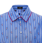 CAMICIA CON PIPING E MOTIVO A RIGHE E FIORI COUPÉ