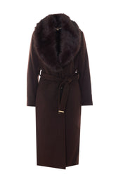 CAPPOTTO MISTO LANA CON FINITURA IN PELLICCIA SINTETICA