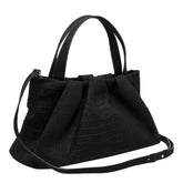 ATHENA SUEDE CROCO EFFECT SHOULDER BAG