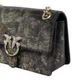 BORSA A TRACOLLA LOVE ONE LIGHT MINI CON STAMPA CAMOUFLAGE FULL STRASS