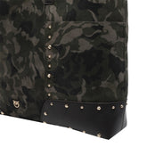 SUEDE CAMOUFLAGE PRINT SHOPPING BAG