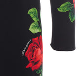 ABITO MIDI STAMPA ROSE CHARMEUSE