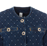 GIACCA IN DENIM MATELASSÉ CON STRASS