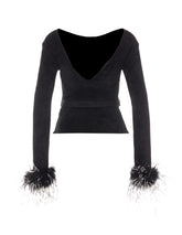 CHENILLE KNIT FEATHER TOP