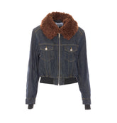 DENIM CROPPED BOMBER JACKET