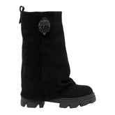 STOMP FOLDOVER SUEDE BOOTS