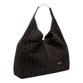 ELLISSE CROCO SUEDE SHOULDER BAG