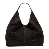 ELLISSE CROCO SUEDE SHOULDER BAG