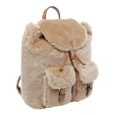 T MONOGRAM SHEARLING BACKPACK