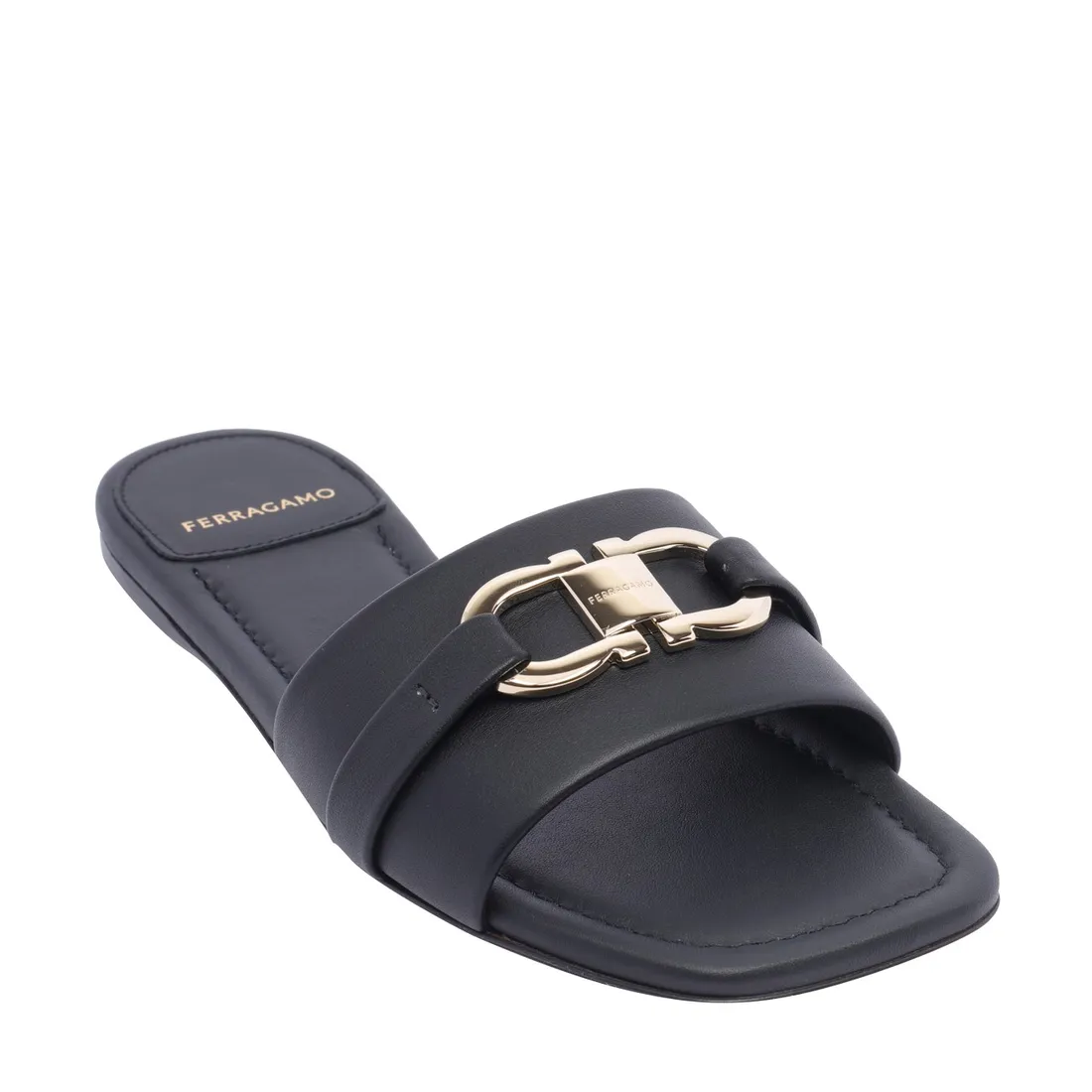 サンダル・ミュール FLAT SLIDE GANCINI ORNAMENT Ferragamo Flat Slide With Gancini Ornament | David Jones