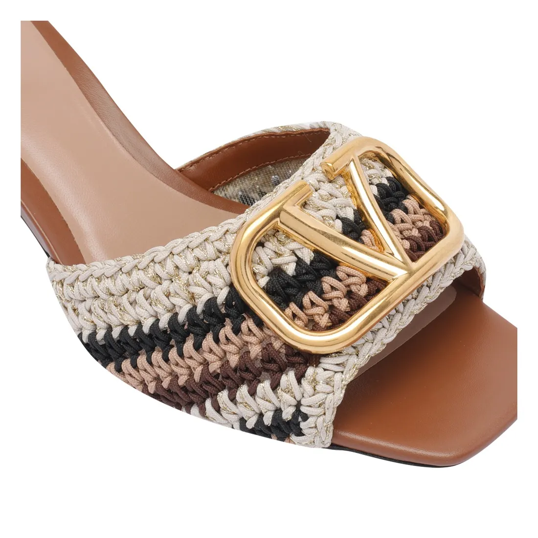 サンダル・ミュール VLOGO SIGNATURE SANDALS Valentino Garavani VLogo Signature Metallic Leather Slide
