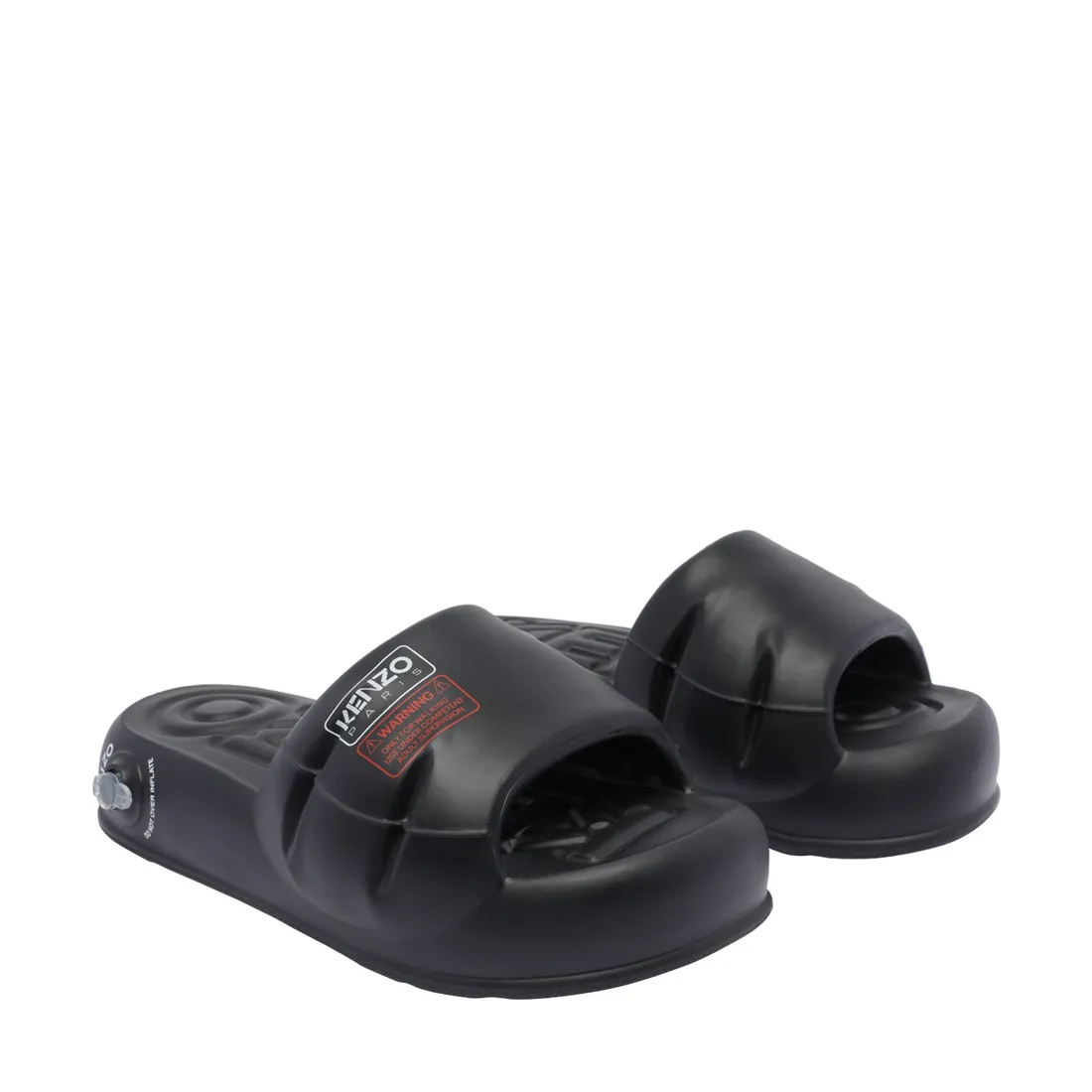 ★25SS Kenzo LOGO PUFFER SLIDE ブラック カジュアル サンダル KENZO ケンゾー SS25 KENZO-SPLASH SLIDES / BLK - NUBIAN