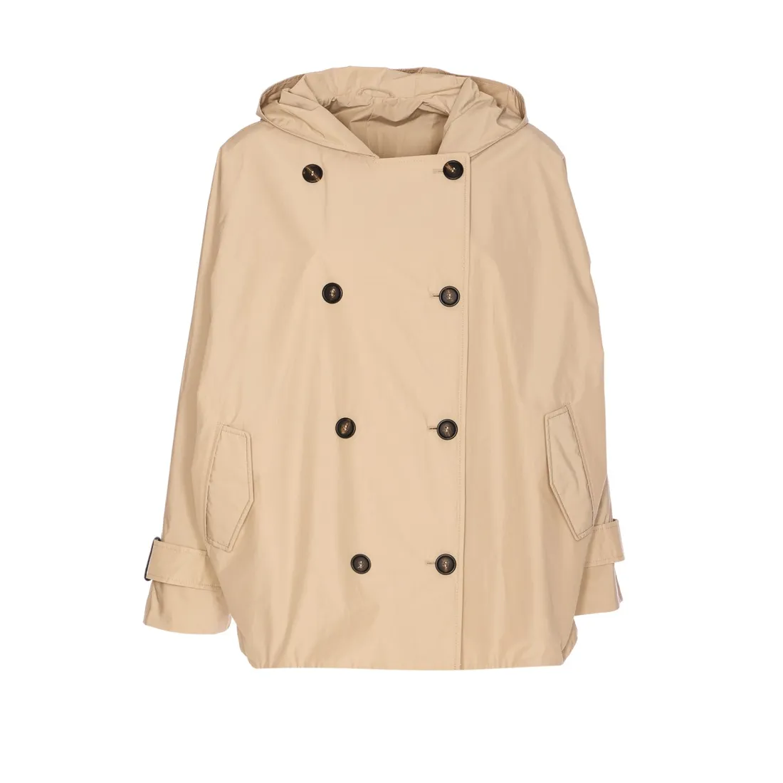 トレンチコート Brunello Cucinelli TRENCH WITH MONILE DETAIL Trench coat with monili for Woman in Beige | Brunello Cucinelli