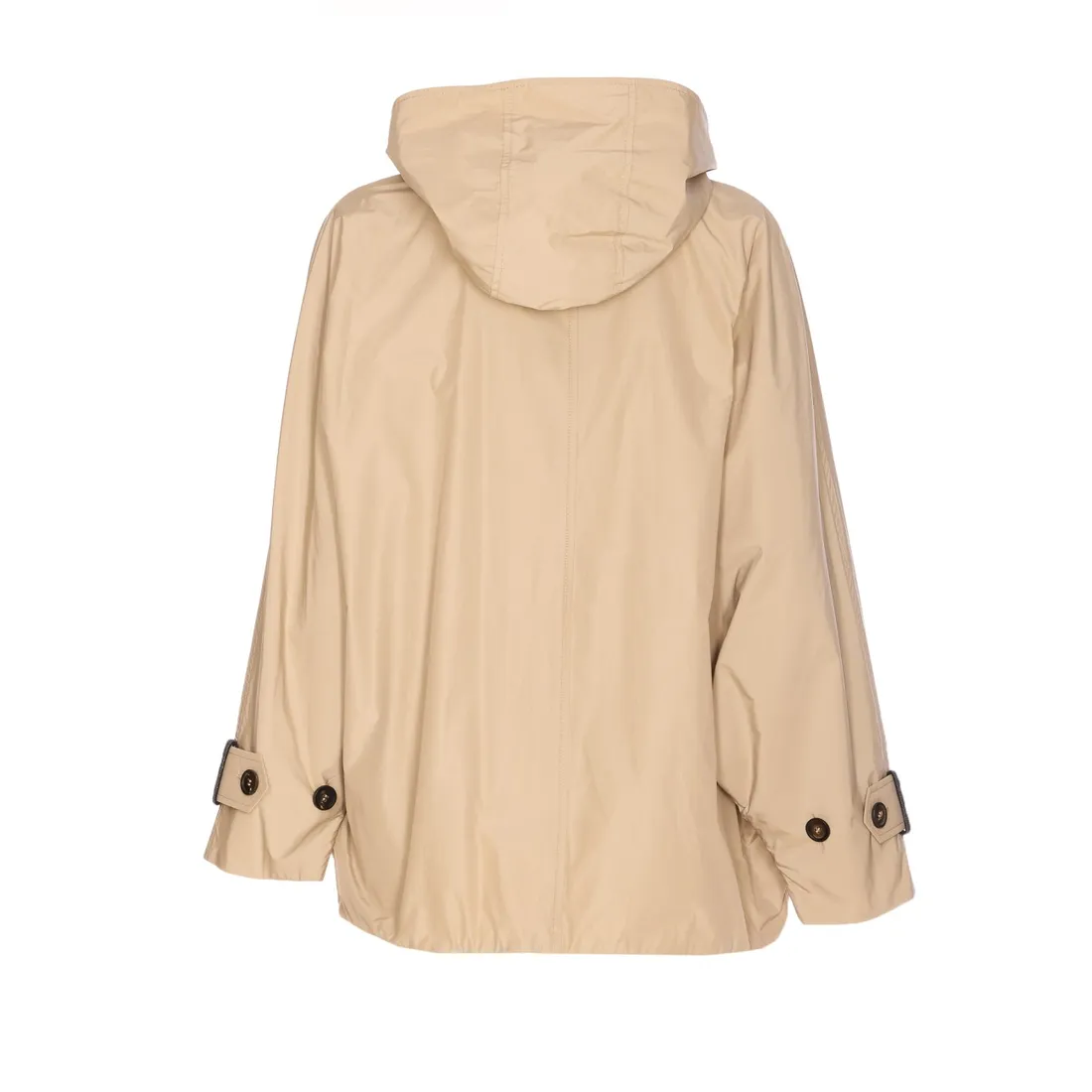 トレンチコート Brunello Cucinelli TRENCH WITH MONILE DETAIL Trench coat with monili for Woman in Beige | Brunello Cucinelli