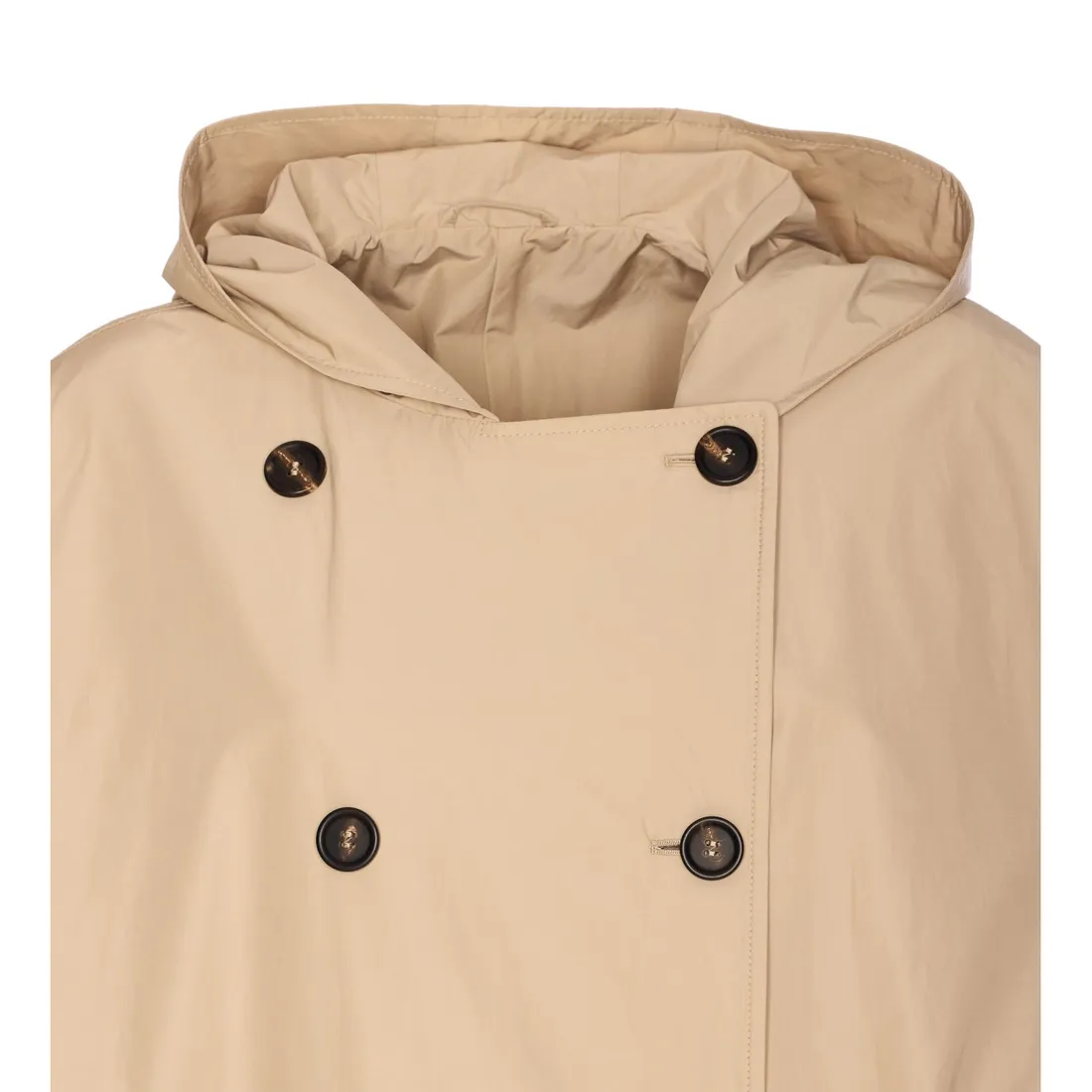 トレンチコート Brunello Cucinelli TRENCH WITH MONILE DETAIL Trench coat with monili for Woman in Beige | Brunello Cucinelli