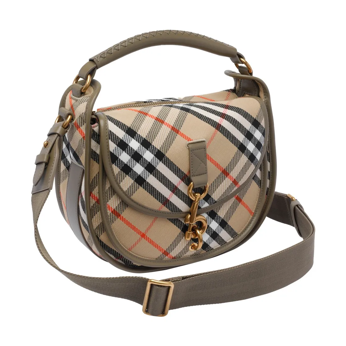 ハンドバッグ Burberry HAND BAG (8108120 B9368) CHECK CROSSBODY BAG WITH CLIP B 8108120/B9368 | Bruna Rosso