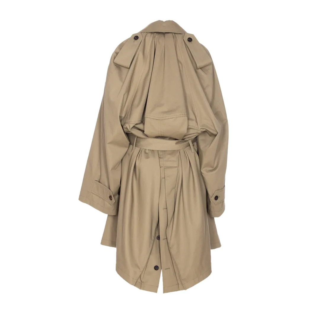 トレンチコート Balenciaga DRAPED NECK MIDI TRENCH Balenciaga Draped Neck Trench - Beige - Women | 839117TSP139772