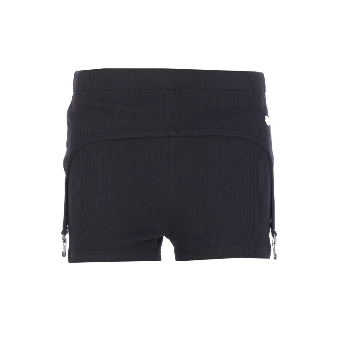 RIBBED MINI SHORTS WITH LINGERIE GARTER - immagine 1