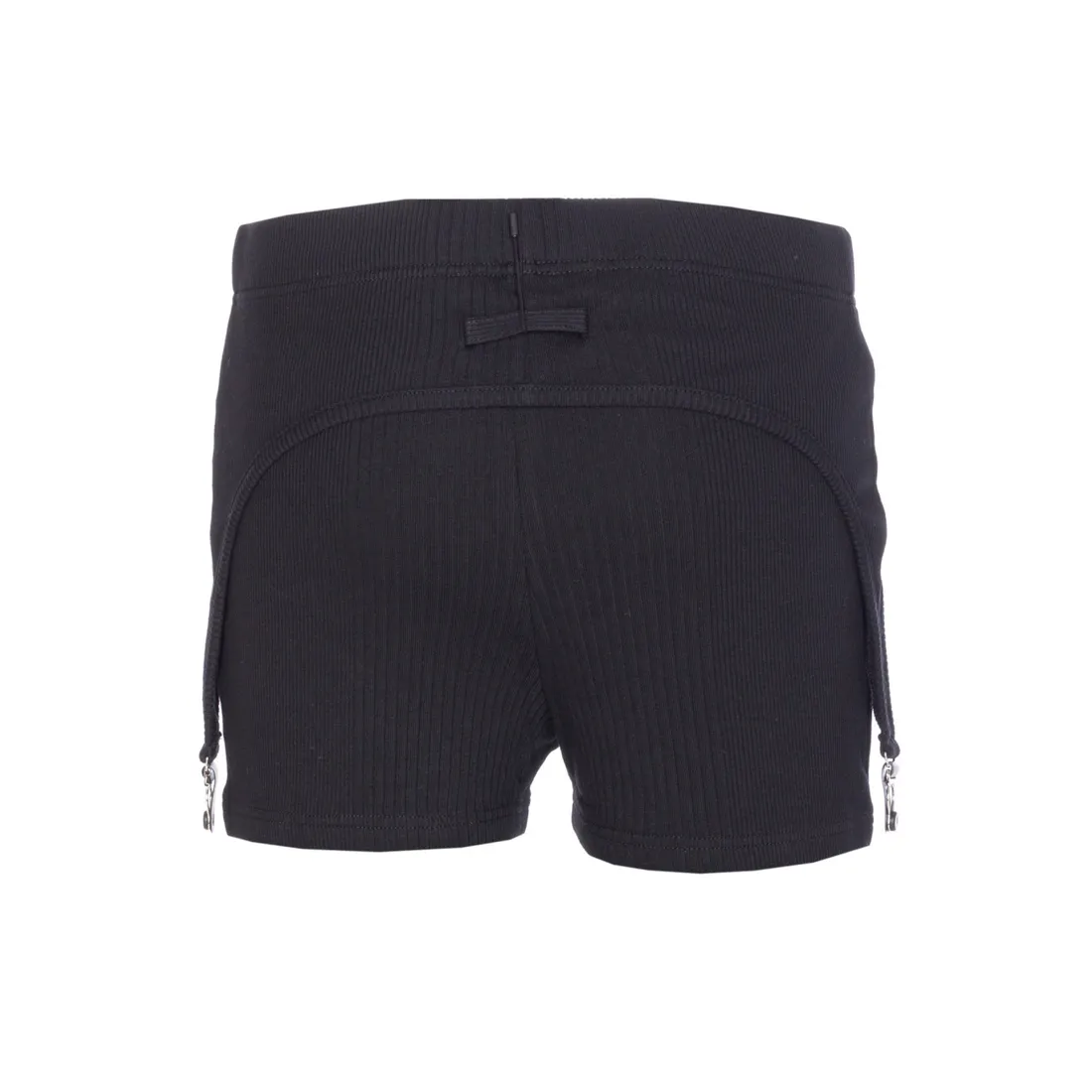 RIBBED MINI SHORTS WITH LINGERIE GARTER - immagine 2