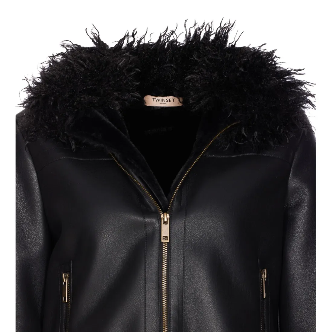 LEATHER EFFECT JACKET AND FAUX FUR - immagine 4