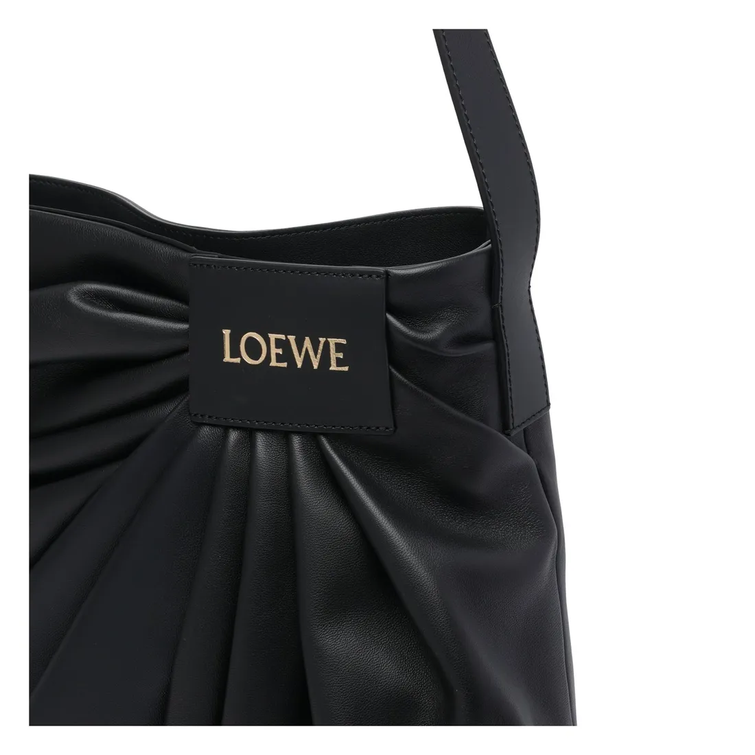 DRAPED TOTE BAG WITH LOEWE LOGO ADHBDPTX01/1100 | Bruna Rosso