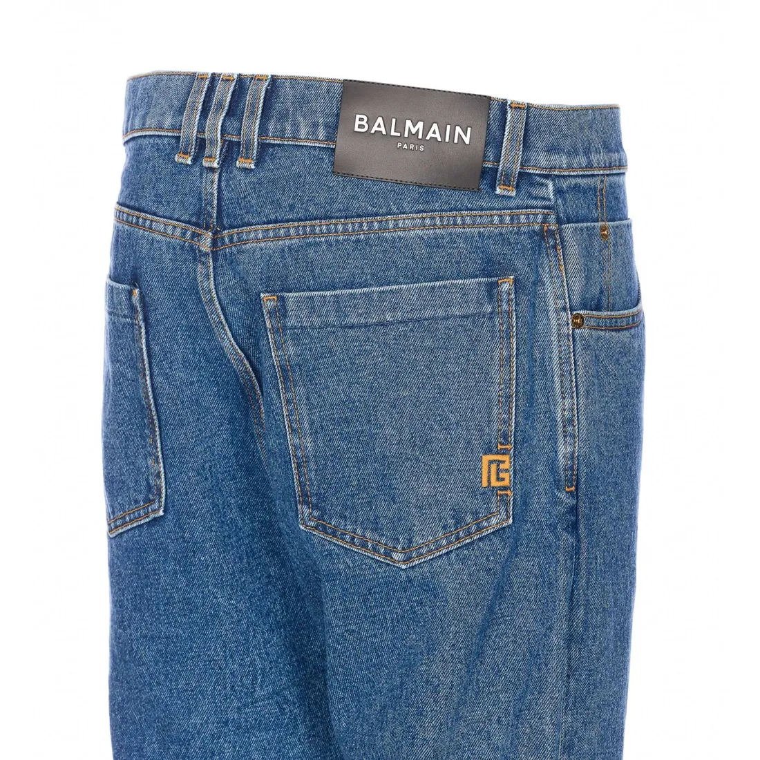 REGULAR DENIM PANTS WITH PB BALMAIN LOGO - immagine 3