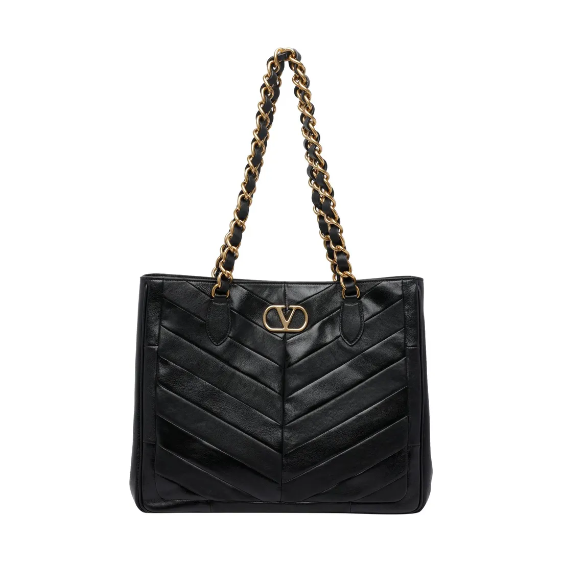 VALENTINO GARAVANI LASEINE CHEVRON MOTIF SHOPPING BAG - immagine 1
