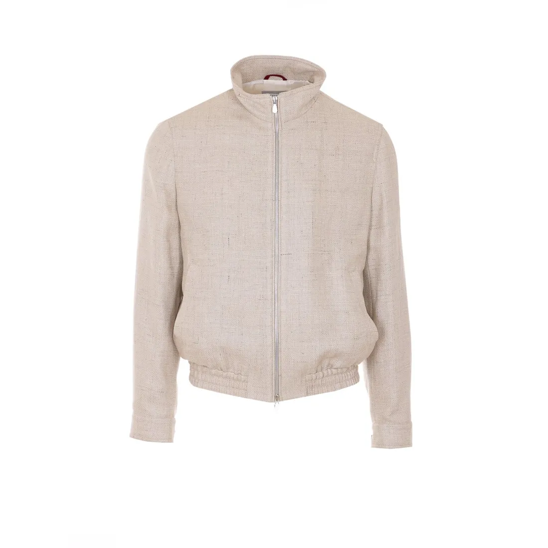 WOOL,LINEN AND SILK HOPSACK ZIP JACKET - immagine 1