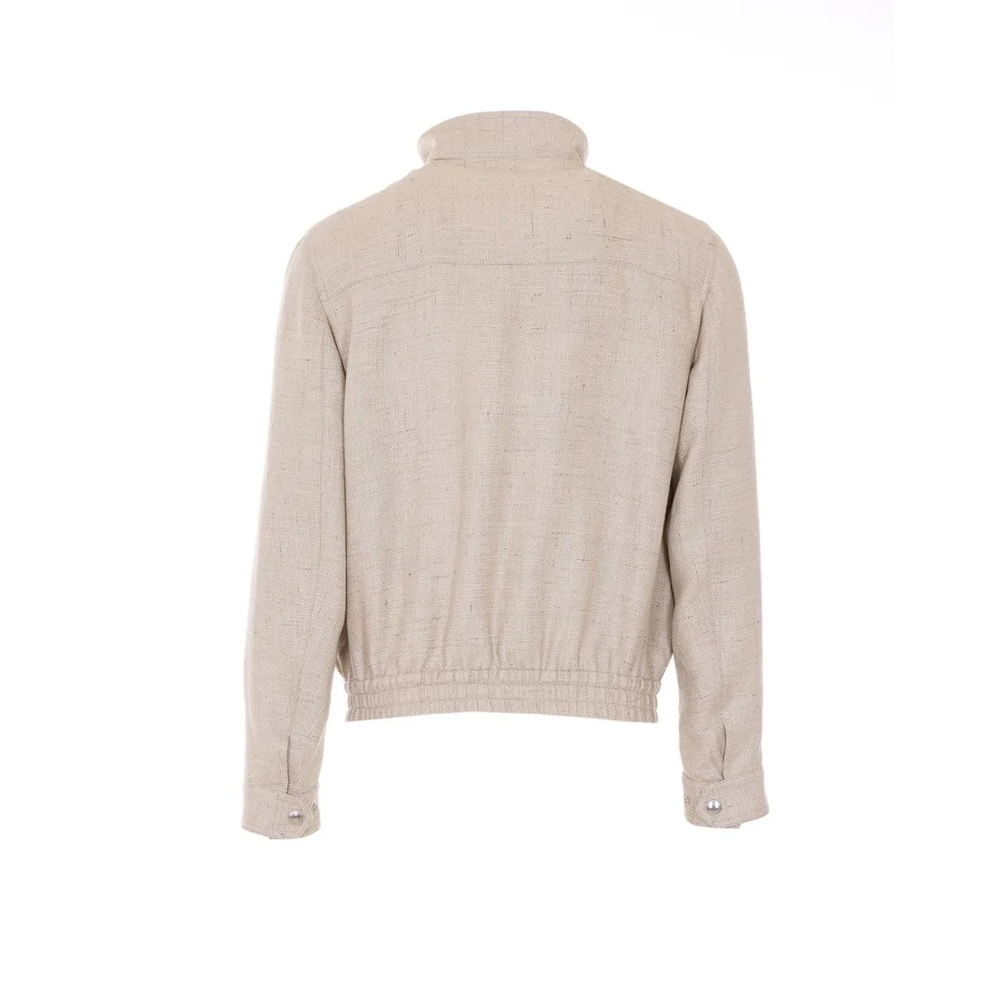 WOOL,LINEN AND SILK HOPSACK ZIP JACKET - immagine 2