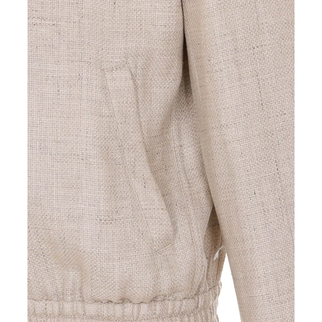 WOOL,LINEN AND SILK HOPSACK ZIP JACKET - immagine 3