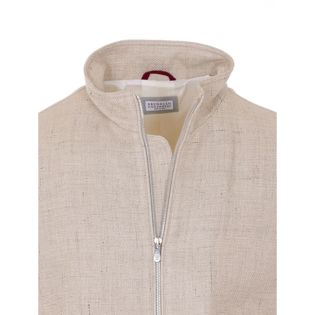 WOOL,LINEN AND SILK HOPSACK ZIP JACKET - immagine 4
