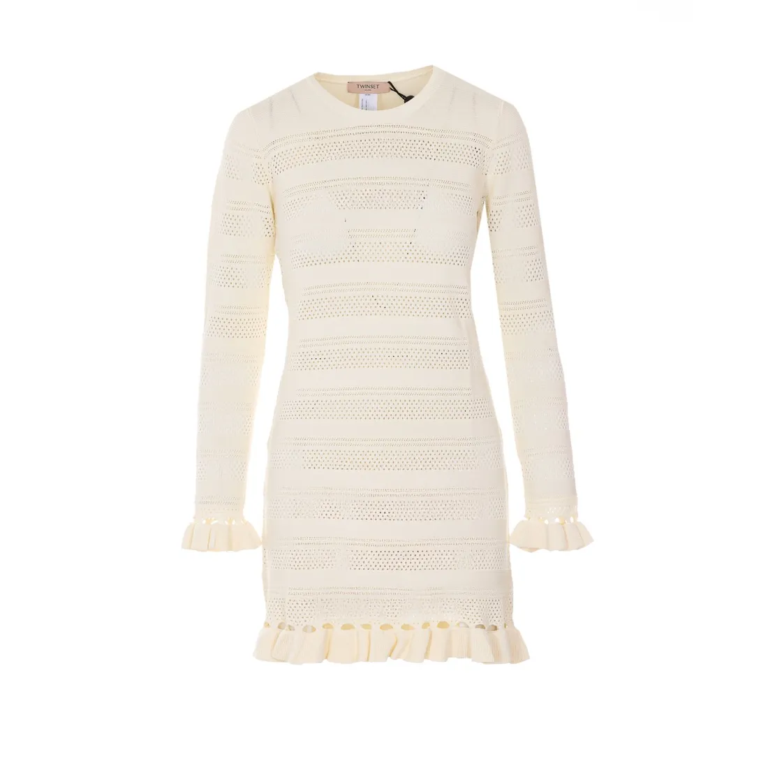 SHORT KNITTED DRESS WITH RUFFLES - immagine 1
