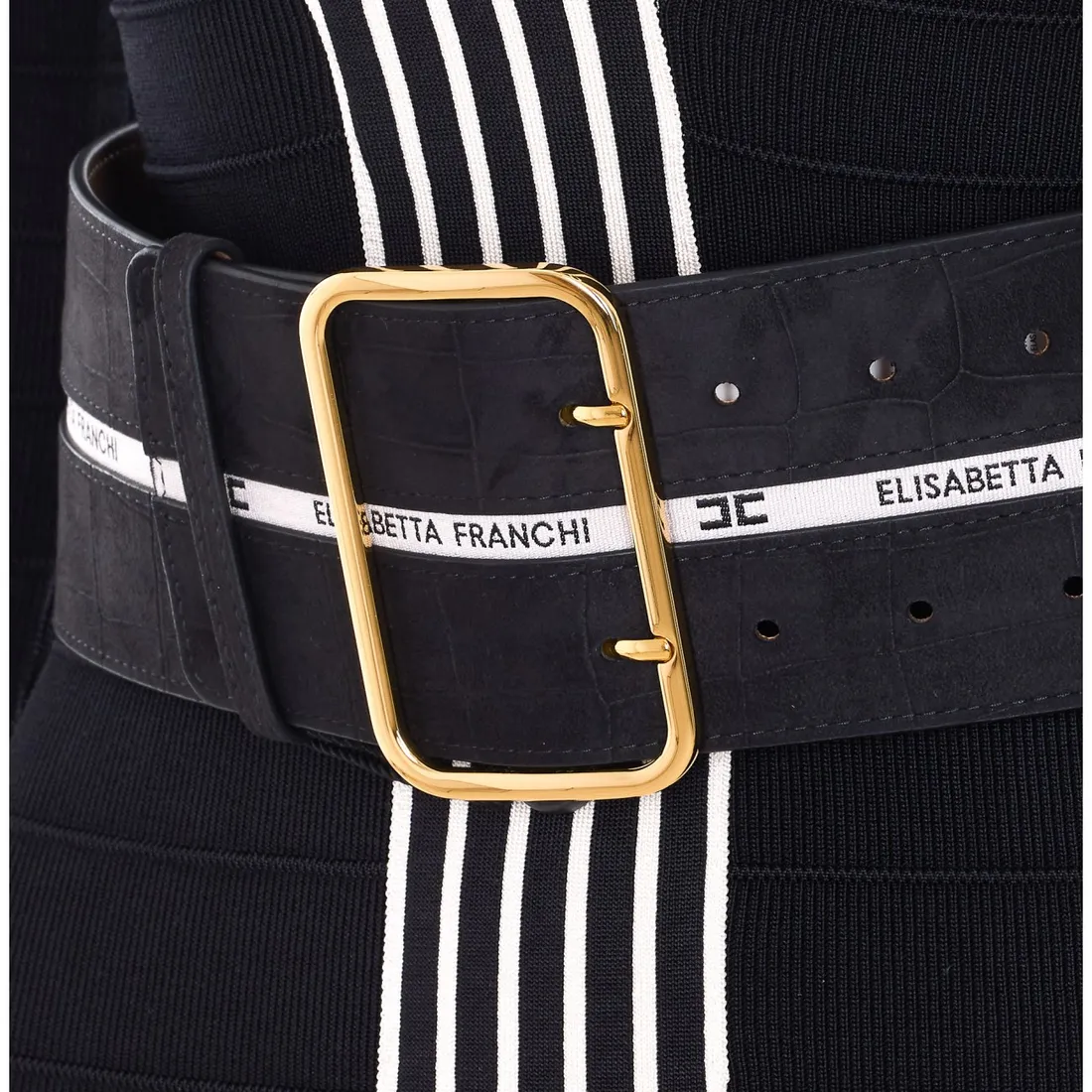 KNITTED DRESS WITH STRIPED BAND - immagine 2