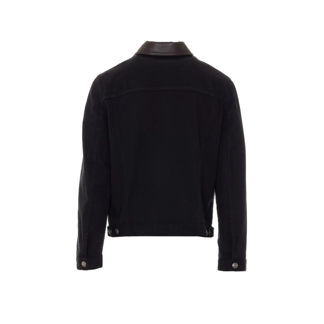 LIGHT DENIM JACKET WITH LEATHER COLLAR - immagine 2
