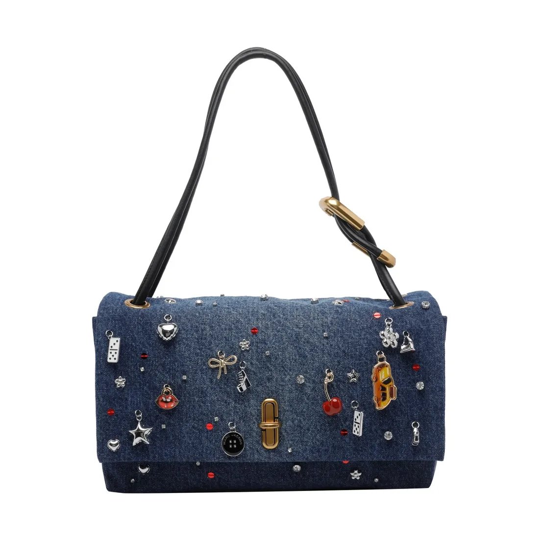 THE TRINKET CHARM DENIM DUAL SHOULDER BAG - immagine 1