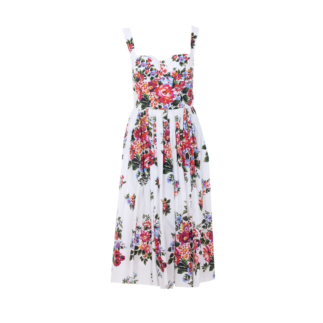 FLOWER BOUQUET-PRINT COTTON DRESS - immagine 1