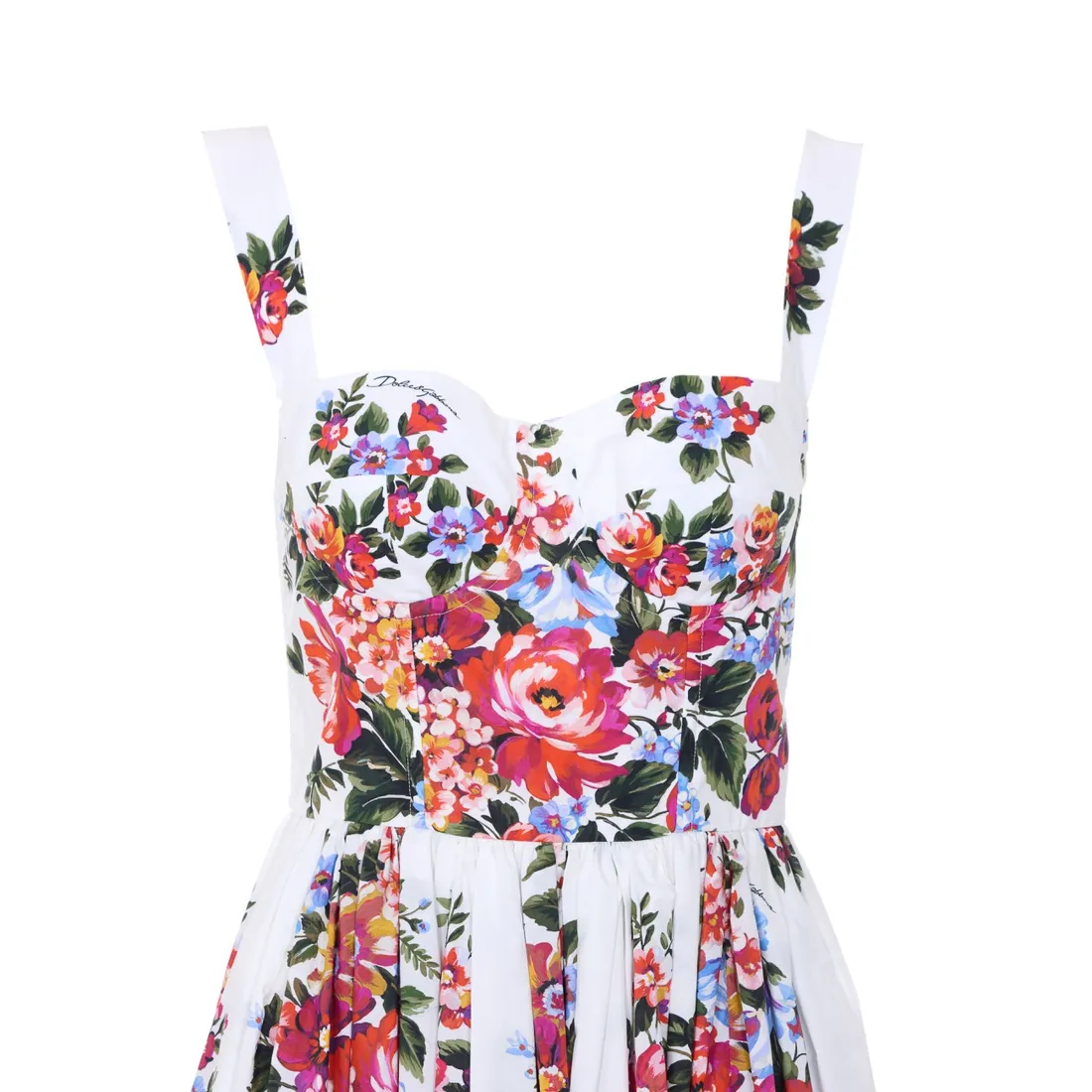 FLOWER BOUQUET-PRINT COTTON DRESS - immagine 4