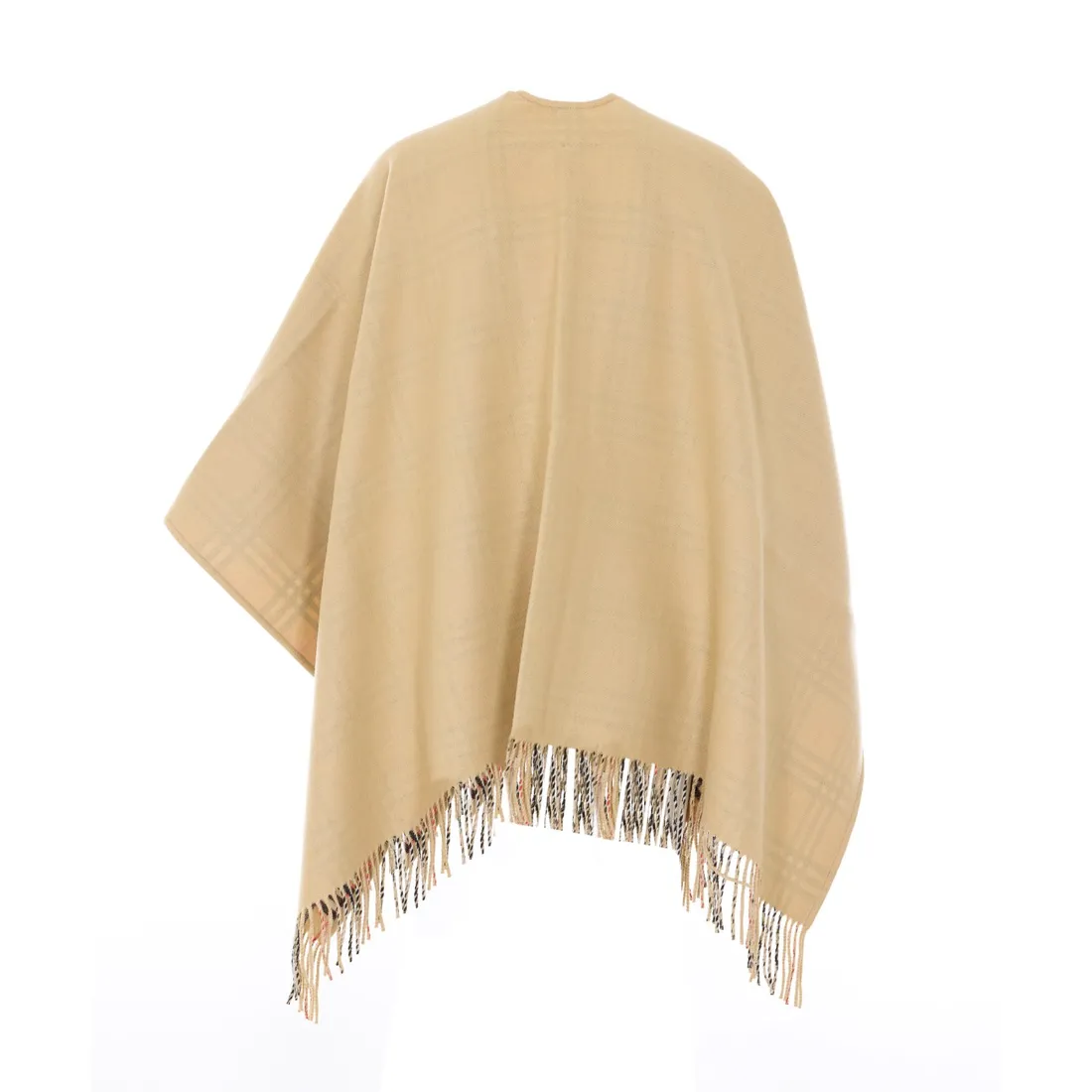 REVERSIBLE CHECK WOOL CAPE - immagine 3