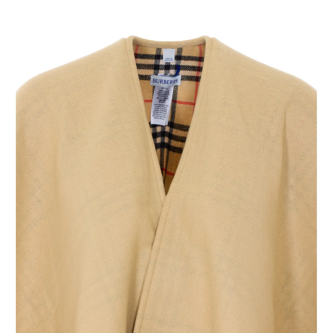 REVERSIBLE CHECK WOOL CAPE - immagine 4