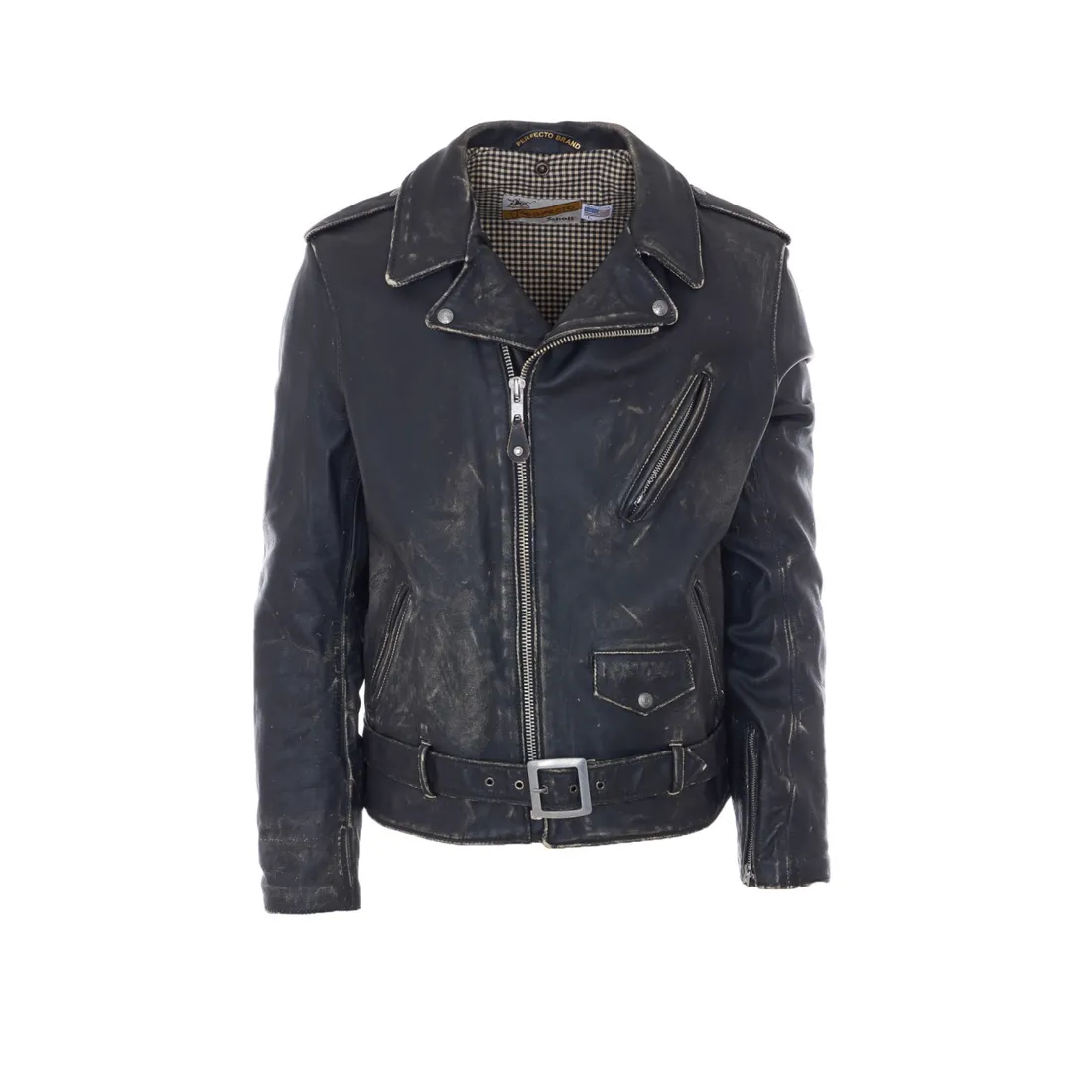 VINTAGED FITTED MOTORCYCLE JACKET - immagine 1